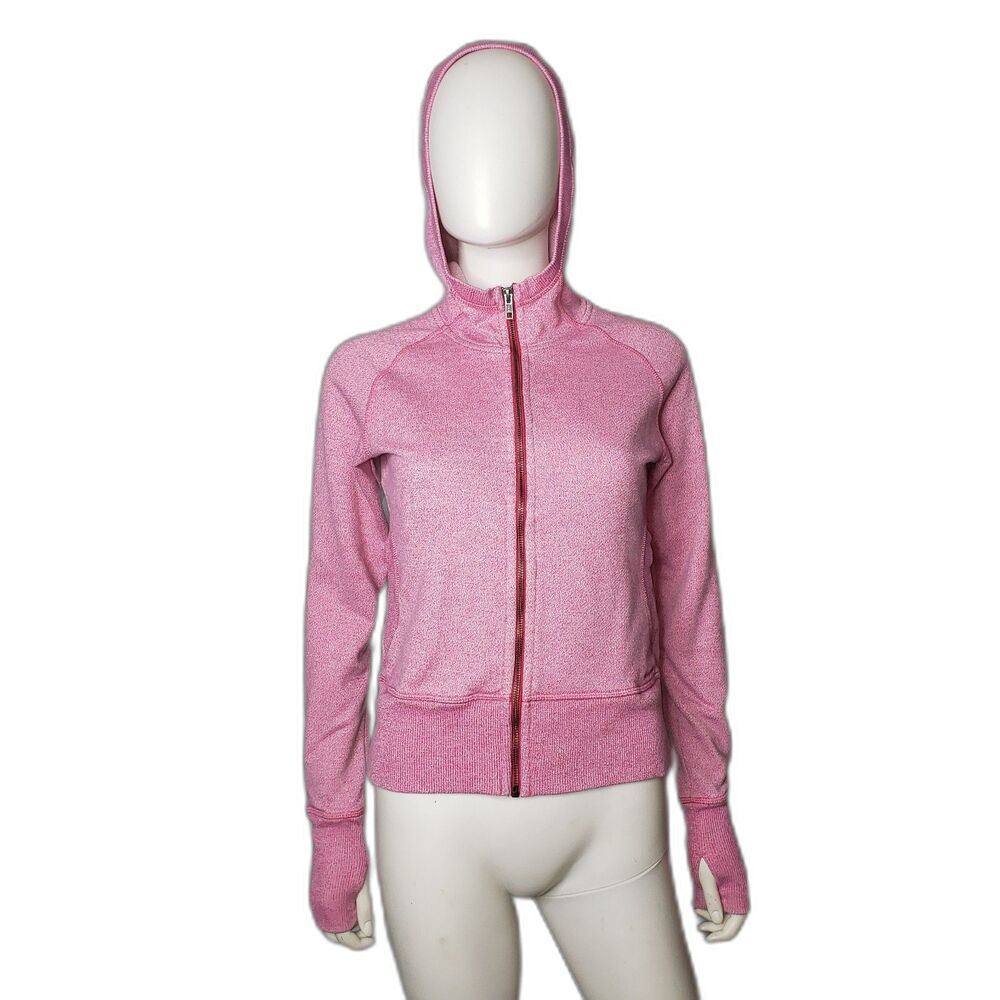 PATAGONIA Cloud Stack Hoody Pink Zip Front Hooded Sweatshirt Womens Size Small